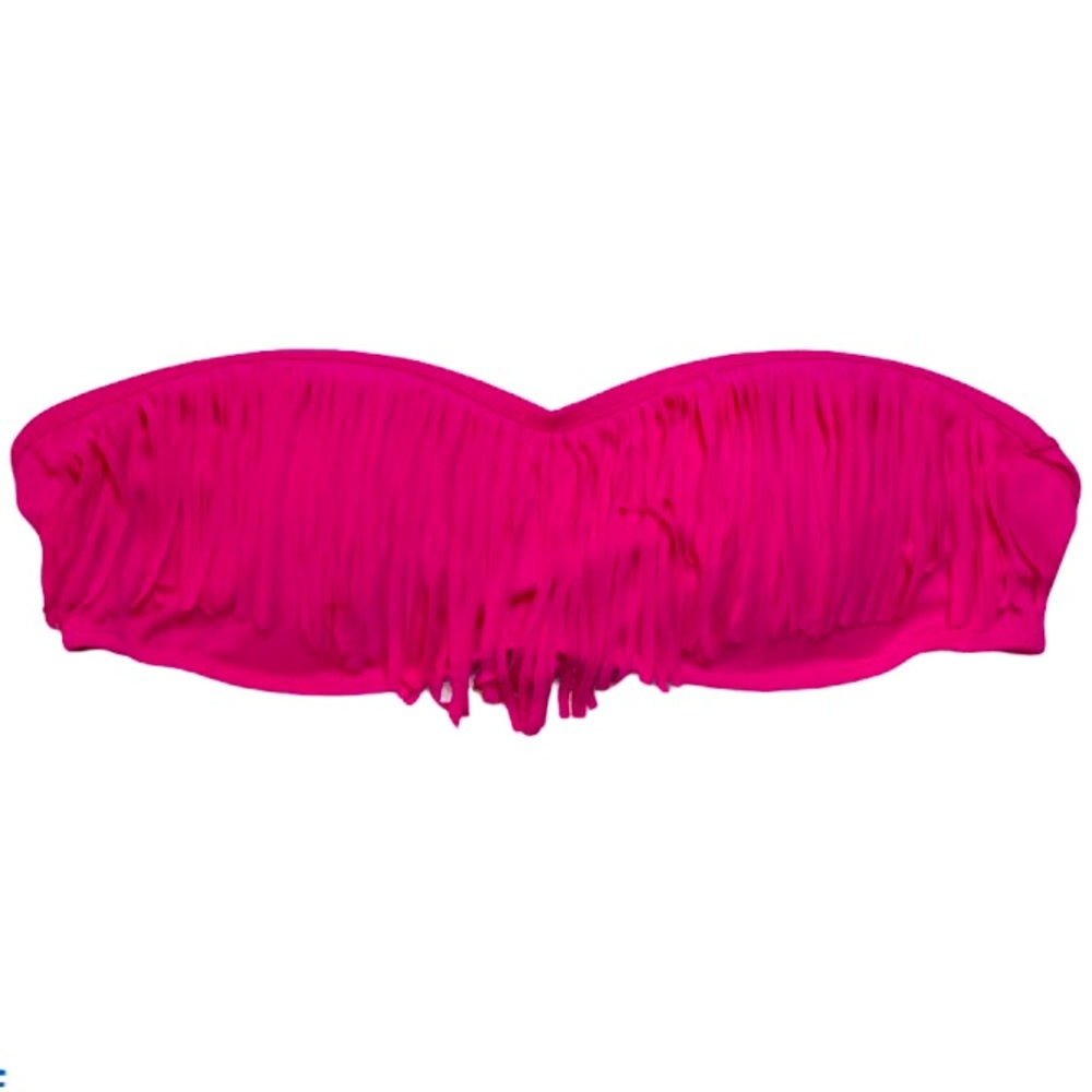 Pink Strapless Bandeau Swimsuit Bikini Top L